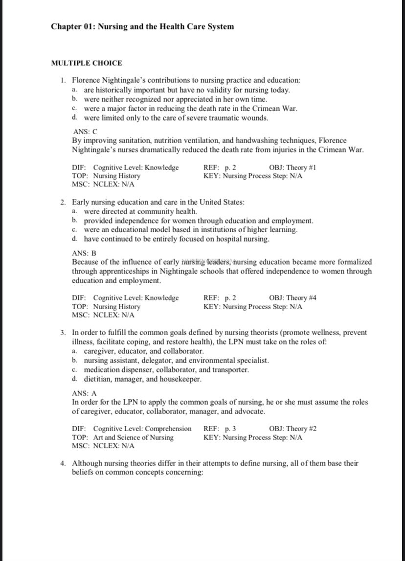 Test Bank Fundamental Concepts and Skills for Nursing 6th Edition by Williams